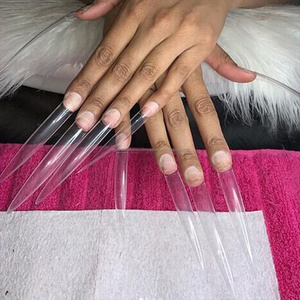 12Pcs Stiletto Extra largo punto falsas uñas acrílico consejos uñas Kit de herramientas 12 tamaños claro - Product Image 1