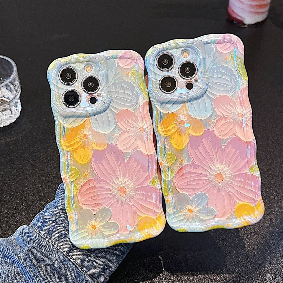 High-End Oil Painting Flower TPU Phone Case