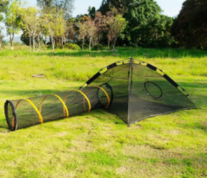 Tente portable pour animaux de compagnie avec sac de transport vente Pop-up Tunnel de jeu intérieur extérieur pour chiens chats motif solide plateau en plastique Type de palette - Product Image 2