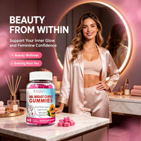 Gummies naturelles pour l'amélioration des fesses et le raffermissement des seins avec Ashwagandha, Tribulus Terrestris et mélange d'adaptogènes végétaux