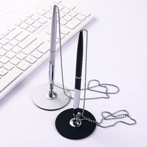 Kit de stylos gel personnalisés 0,5 mm à encre noire avec chaîne, pour comptoir d'hôtel, bureau, support de signalisation métallique et stylo à bille de table - Product Image 3