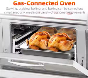 Cocina Industrial de Acero Inoxidable de 8 Quemadores, Doble Combustible (Gas), con Control de Temperatura, Potencia de <span class=keywords><strong>1C</strong></span> 6kW, Fácil de Limpiar, Garantía Completa - Product Image 2