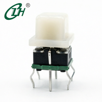 Interrupteur Tactile Mini Illuminé 7x7mm en Laiton 1NO, Tête Carrée 4 Broches, Montage sur PCB, Personnalisation de Bouts de Boutons avec Divers Logos