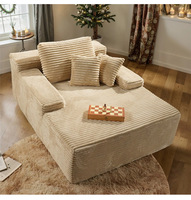 Canapé-lit carré moderne de style européen en velours avec fonctions extensibles et réglables, fauteuil-lit multifonction compressible