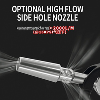 Pistol Tiup Debu Tekanan Tinggi THB B60E Bahan Stainless Steel Nozzle Karet Dapat Disesuaikan OEM Aliran Tinggi 21L/S Konsumsi Udara 1/4 Air