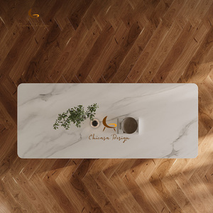 Foshan Luxury Modern Waterproof Metal Dining Table with White <b>Marble</b> <b>Top</b> Rectangle Shape for Apartment & Villa Use - Product Image 2