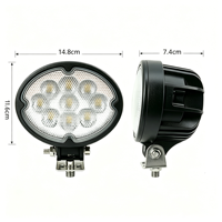 Projecteur de travail LED Ellipse 5,8 pouces 27W, étanche IP68, 12-48V, lampe auxiliaire pour conduite tout-terrain, voiture, camion, chariot élévateur, 1800lm