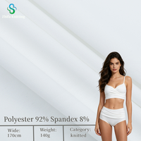 Tissu tricoté intime en soie de lait 140 GSM, 92 % polyester, 8 % élasthanne, tissu extensible brossé en polyester et élasthanne pour lingerie