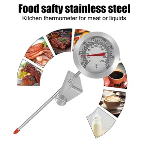 Thermomètre à sonde en acier inoxydable pour cuisine, échelle de température 0~200°C, pour lait, café, aliments, viande, usage domestique - Product Image 2