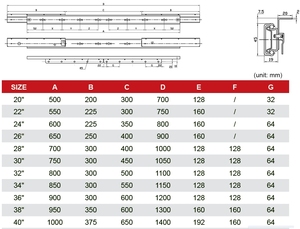 8045 45mm pista telescópica bidireccional Push-pull Ding-table Slide Rail Heavy Duty guía de doble tracción con tasa de carga 51-100kg - Product Image 3