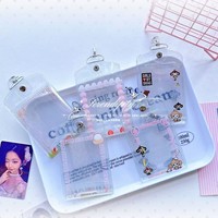 Kleinserienfertigung: Individueller 3-Zoll PVC-Kartenhalter, doppelseitig, 4-Slot-Fotoetui, Foto-Schlüsselanhänger & Ausweishalter für K-Pop-Fans