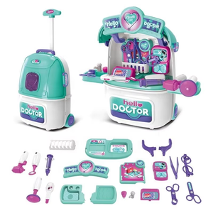 HYUE 2 en 1 Jouets de <span class=keywords><strong>Docteur</strong></span> pour Enfants, Valise Chariot de Jeu d'Imitation, Ensemble de Valise Médicale, Jouets de <span class=keywords><strong>Docteur</strong></span> pour Enfants - Product Image 2