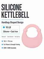 Kettlebell en forme de sac à main de 10 lb, en silicone et fonte, équipement de fitness lesté pour la maison, la gym, le Pilates et l'entraînement de force