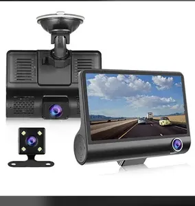 高品质智能4英寸高清屏幕显示1080P汽车黑匣子仪表盘凸轮夜视行车记录仪3合1汽车DVR摄像机