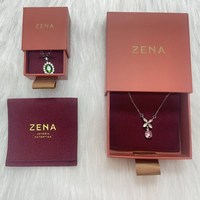 Caixa de Joias A1 com Tampa Texturizada, Cor Personalizada, Papelão Fosco, Borda em Folha Prateada, Interior em Veludo, Conjunto de Presente