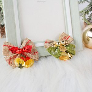 Dekorasi pohon Natal kualitas tinggi gantungan bel Mini ornamen goni busur bel untuk Mall dekoratif - Product Image 5