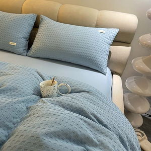 Ensemble de literie en flanelle de style Sheinss en velours épais Sunny Textile, jupe de lit, housse de <span class=keywords><strong>couette</strong></span>, taies d'oreiller - Product Image 4