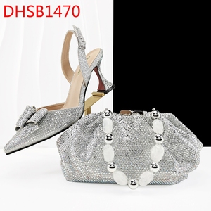 Borsa scarpe con diamanti Design italiano donna festa scarpe <span class=keywords><strong>da</strong></span> sposa abbinamento borsa tacco alto scarpe - Product Image 4
