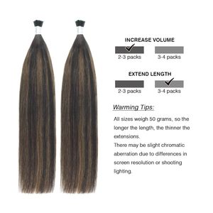 Extensiones de Cabello Humano I-Tip ABH AmazingBeauty, 18 Pulgadas, Marrón Oscuro, <span class=keywords><strong>Castaño</strong></span>, <span class=keywords><strong>Balayage</strong></span>, 50 Mechones, 50 Gramos, para Mujer - Product Image 6