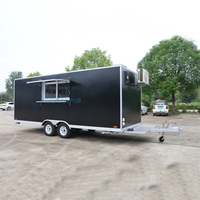 Remorque Food Truck Moderne d'Extérieur Entièrement Équipée pour Frites, Jus, Churros, Hot-dogs, Pizza, Café – Kiosque Mobile pour Mariages