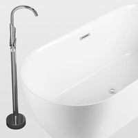 Baignoire ovale autoportante moderne en acrylique, fonction bain profond, idéale pour villas, hôtels et salles de bain intérieures – Éco-responsable et très prisée