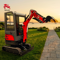 Mini-excavatrice sur chenilles de 1,8 tonne, moteur diesel Kubota, normes EPA CE Euro5, excavatrice compacte pour travaux agricoles, jardinage et construction