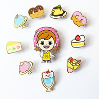 Épingles en métal personnalisées de style dessin animé, vente en gros, nouvelle conception, épingles en émail dur plaquées or, fille mignonne