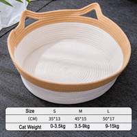 Lit pour chat tissé résistant aux rayures, nid rond pour chat, maison pour chat en coton et lin, lit de couchage à double usage