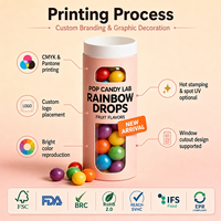 Tubo de Papel Personalizado con Doble Ventana para Dulces, Chicles, Chocolate, Menta, OEM, Cilindro de Confitería, Envase para Snacks, Bote para Venta Minorista