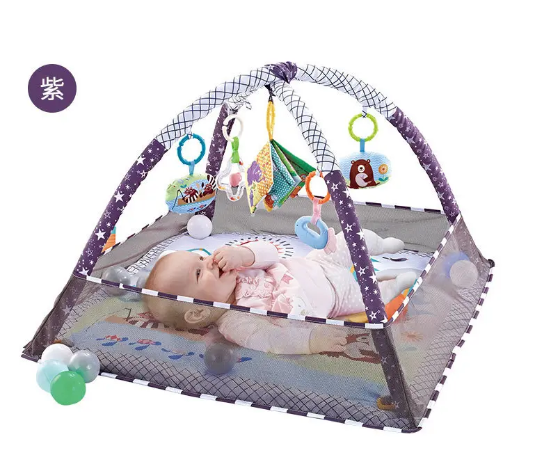 Cama de Interior para bebé, PISCINA DE BOLAS de océano, juego de ejercicio para gatear para niño y niña, rompecabezas, valla multifuncional, estante de Fitness, juguetes táctiles