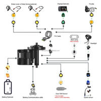 Kits de vélo électrique prêts à être expédiés, Bafang 48V 750W, version CAN, kit de conversion de moteur à entraînement central BBS02B avec écran couleur