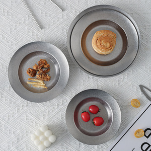 Solhui Vintage 304 acier inoxydable extérieur Camping <span class=keywords><strong>assiette</strong></span> profonde faire vieux rond en acier inoxydable <span class=keywords><strong>Dessert</strong></span> <span class=keywords><strong>assiette</strong></span> à gâteau - Product Image 2