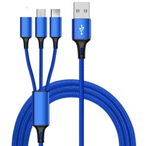 Cable de Datos 3 en 1 de Nailon de 1.2 Metros a Bajo Precio, Cable de Carga para Vehículos al por Mayor - Product Image 1