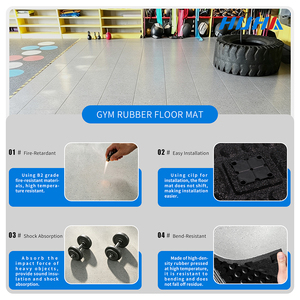 Gummi-Fitnessmatten Langlebig Rutschfest <span class=keywords><strong>HUHA</strong></span> Marke 1 Jahr Garantie Ineinandergreifendes Puzzle-Design für Schulen Schießplätze Innenbereich - Product Image 3