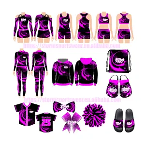 Wholesale customized cheerleading dance training uniforms cheerleading bras shorts and pants