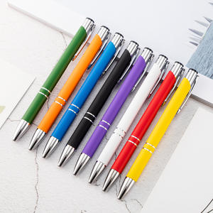 Stylo à bille en aluminium personnalisé pour hôtel, bureau, en métal et caoutchouc, avec logo sur mesure - Product Image 2