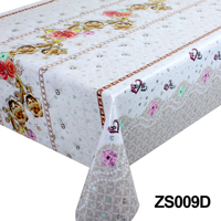 Tissu de nappe en pvc imperméable à l'eau en rouleau doré de bonne qualité et de luxe en gros