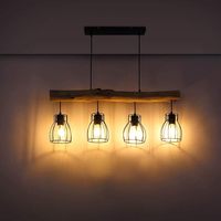 Rétro Chic Intérieur Chic Lustre Pendentif Lumière Moyen Sizer Faisceau En Bois Plafond Spot Grille Pendentif Lumière pour Salle À Manger Utilisation