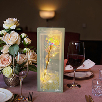 Bouquet de roses éternelles artificielles en plastique holographique arc-en-ciel fait main, kit DIY pour la Saint-Valentin, Noël, cadeaux d'anniversaire