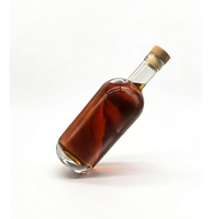 Bouteille en verre vide personnalisable transparente/mate givrée pour gin, spiritueux, vodka, whisky, tequila, liqueur, vin, avec bouchon en bois – Meilleures ventes