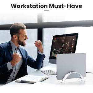 อะคริลิคแนวตั้งแล็ปท็อปขาตั้งประหยัดพื้นที่สำหรับพื้นผิวแมคบุ๊คที่จัดเก็บที่<span class=keywords><strong>วาง</strong></span>โน้ตบุ๊กแบบมองไม่เห็น - Product Image 4