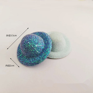 Thu nhỏ màu sắc tươi sáng búp bê hat phụ kiện ròng rọc vải DIY Top hat phụ kiện búp bê mũ màu nude 3.5cm - Product Image 4