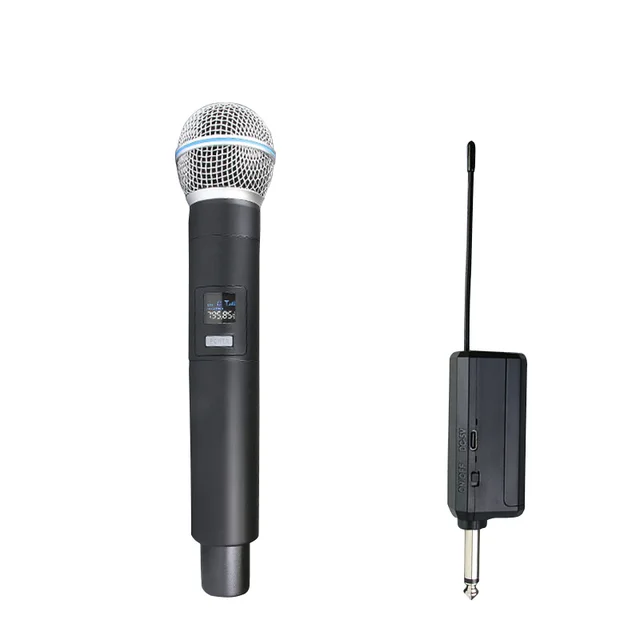 marque generique - WOODBRASS Microphone sans Fil Système 2 x Micro UHF  Portable à main pour Karaoké, Pro, DJ, Animation, Mariage, Conférence  (2M-F2-4) - Micros chant - Rue du Commerce