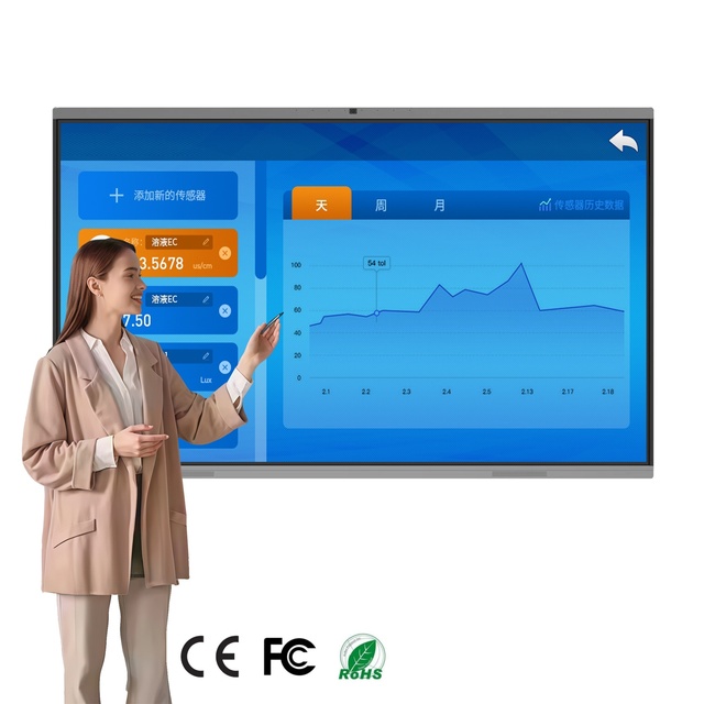 Manufacturer-direct 4K 20-touch 120Hz Metal Frame Conference Mobile Stand Digital Interactive Whiteboard Smart Teaching Board