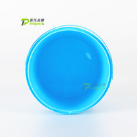 Boîte de rangement pour biscuits de 1,3 L en plastique réutilisable, imprimé IML, seau en plastique pour popcorn, emballage personnalisé avec poignée