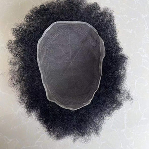 Afro tóc giả cho người đàn ông da đen 4 "-6 ''tóc thay thế người đàn ông tóc toupee 100% con người người đàn ông da đen - Product Image 1