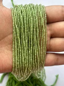 Perles rondes en pierre verte pour la fabrication de colliers, brin de 20 cm - Product Image 5