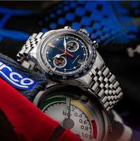 Reloj de Pulsera para Hombre, Cronógrafo de Acero Inoxidable, Estilo Vintage, Automático, de Cuarzo, Marca Trend OEM