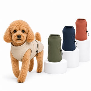 Solid Color Adjustable Drawstring Dog Tank Top dog outfitspet <b>clothes</b> oem pet <b>clothes</b> Soft Sleeveless Pet Vest Multi Color - Product Image 1