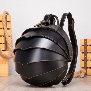 Genuine <b>Leather</b> Women <b>Backpack</b> <b>Large</b> Capacity Bag Crazy Horse <b>Leather</b> Beetle-shaped <b>Backpack</b> Special Designed Bag for Men - Product Image 2